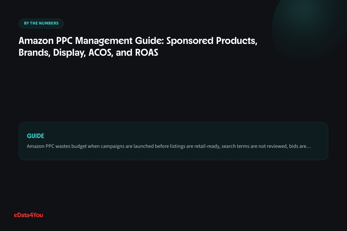 By the numbers: Amazon PPC Management Guide: Sponsored Products, Brands, Display, ACOS, and ROAS