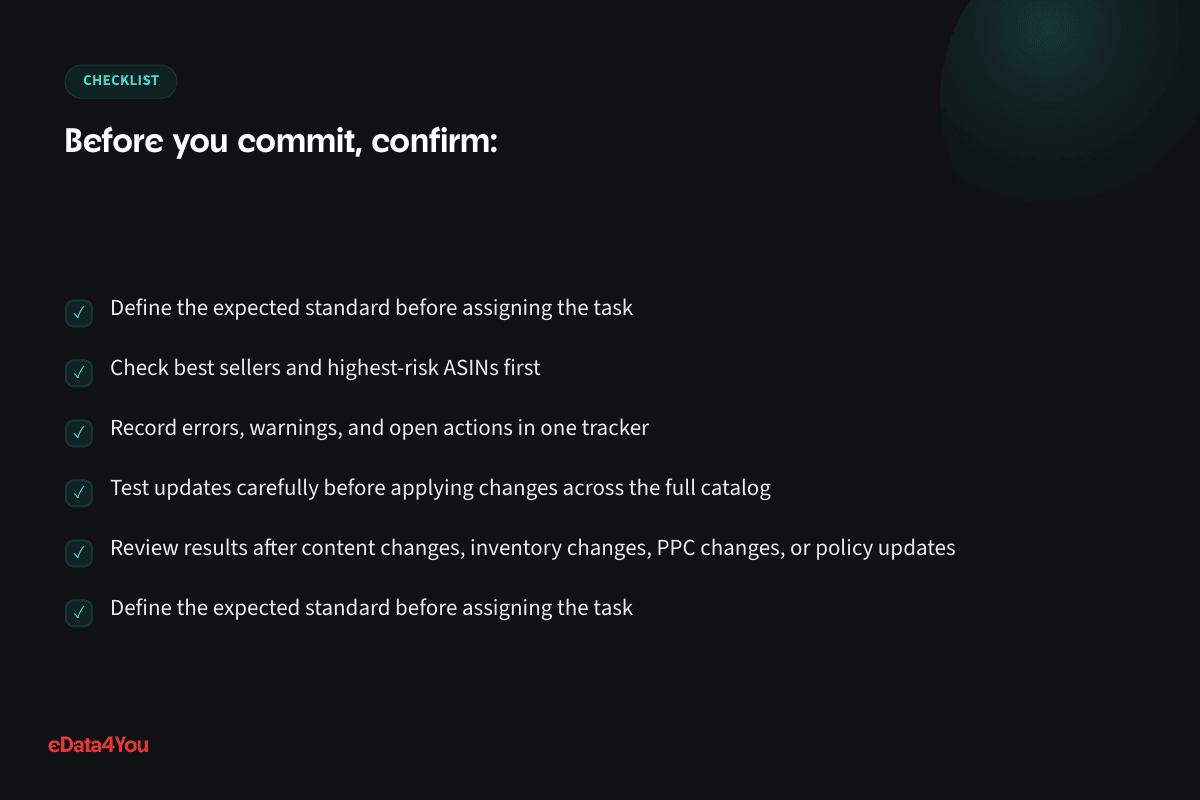 Checklist: Define the expected standard before assigning the task, and more
