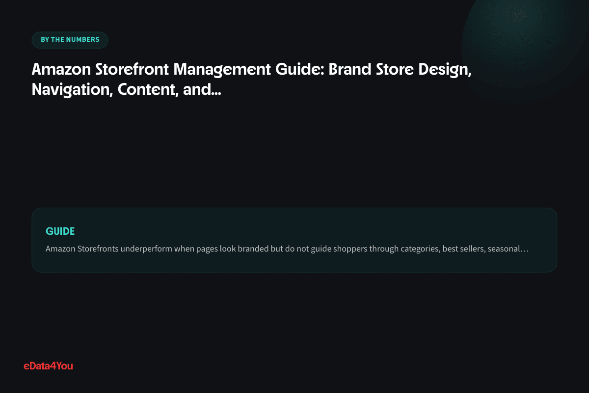 By the numbers: Amazon Storefront Management Guide: Brand Store Design, Navigation, Content…