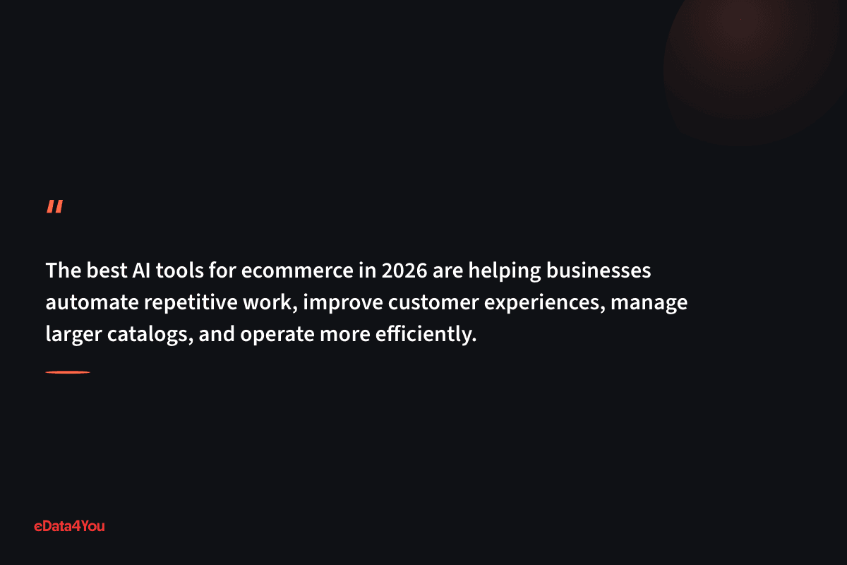 "The best AI tools for ecommerce in 2026 are helping businesses automate repetitive work, improve customer experiences, manage larger…"