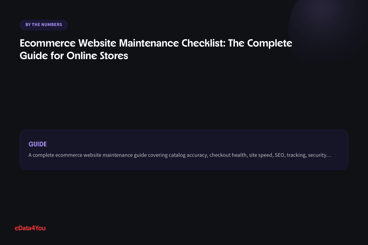 By the numbers: Ecommerce Website Maintenance Checklist: The Complete Guide for Online Stores