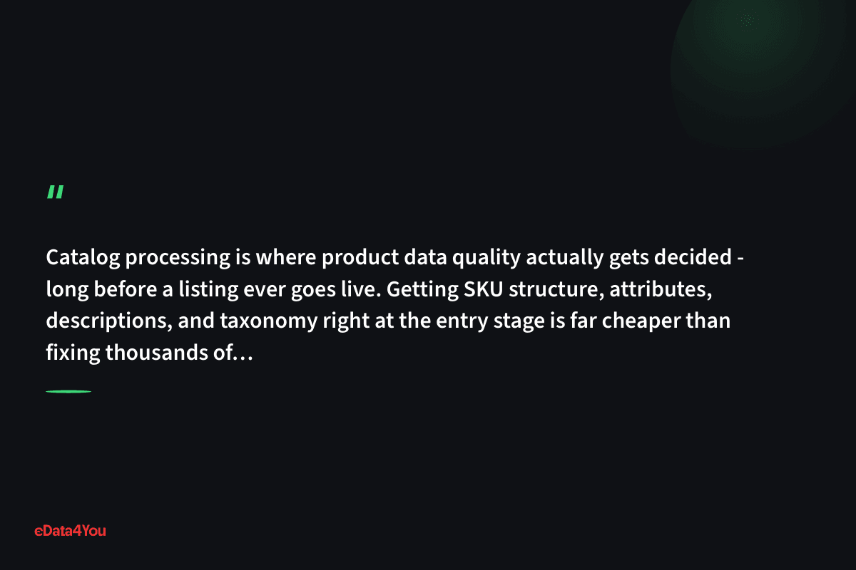 "Catalog processing is where product data quality actually gets decided - long before a listing ever goes live. Getting SKU structure…"