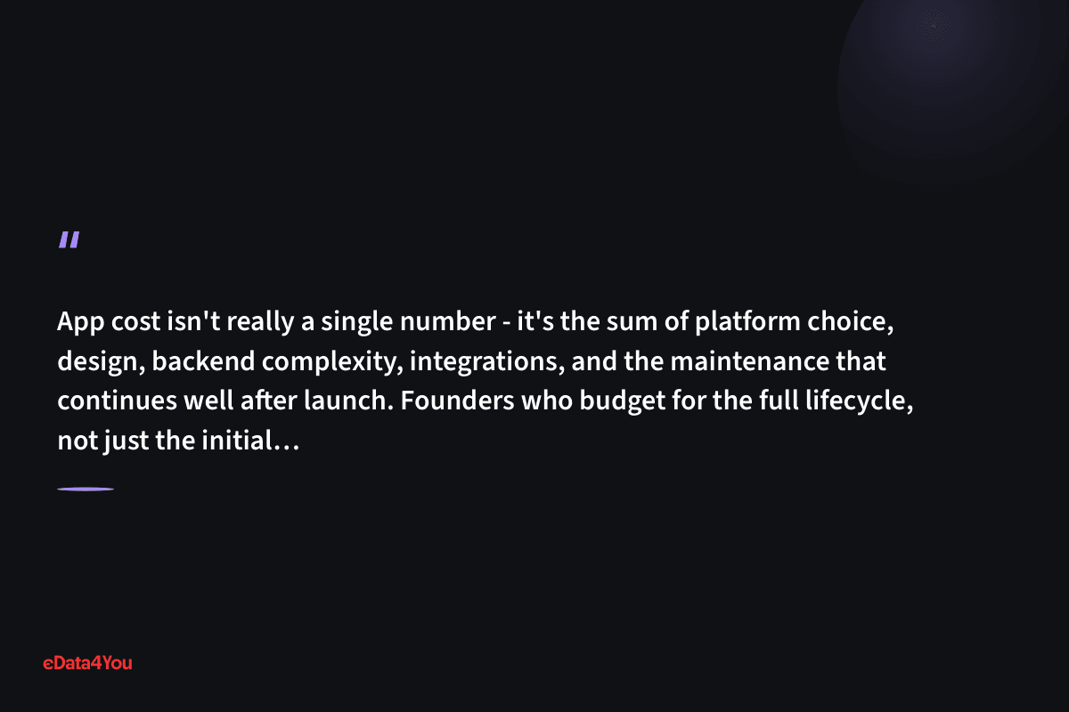 "App cost isn't really a single number - it's the sum of platform choice, design, backend complexity, integrations, and the maintenance that…"