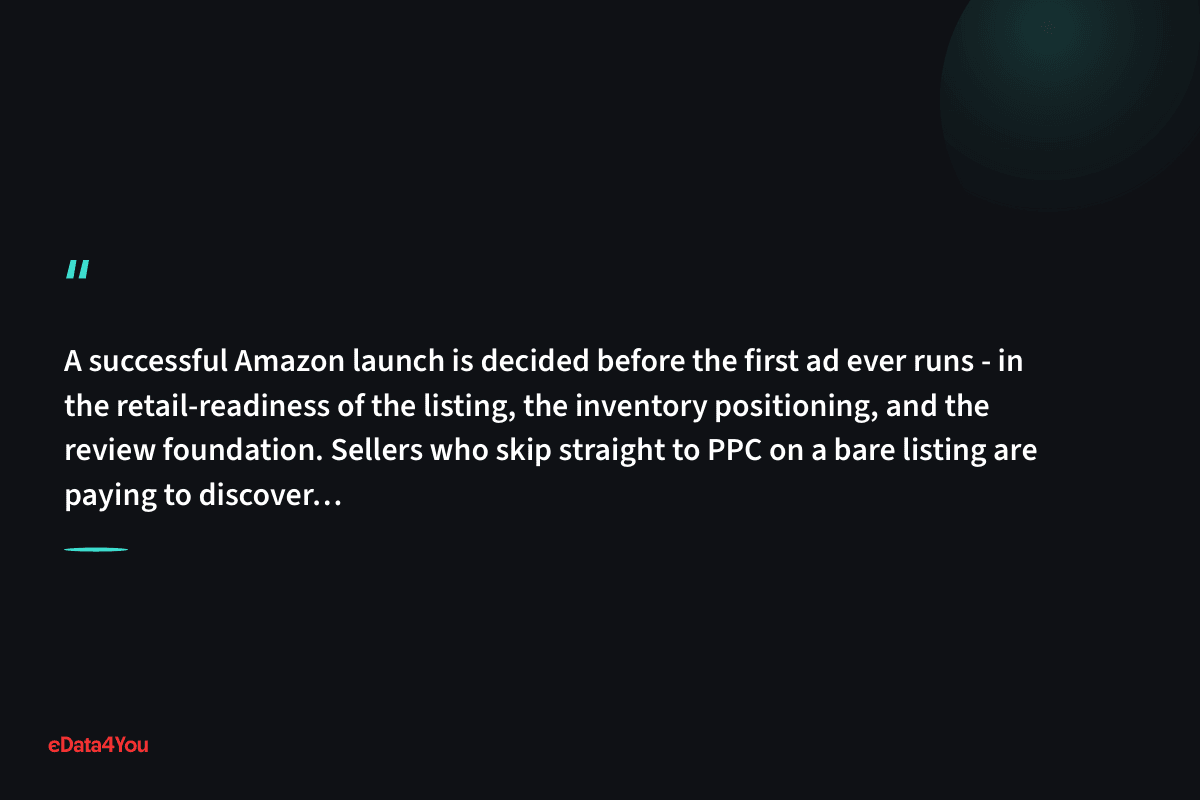 "A successful Amazon launch is decided before the first ad ever runs - in the retail-readiness of the listing, the inventory positioning…"