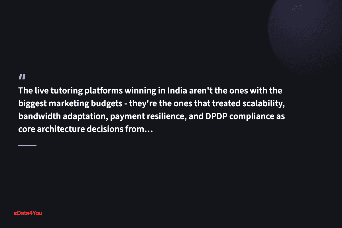 "The live tutoring platforms winning in India aren't the ones with the biggest marketing budgets - they're the ones that treated…"