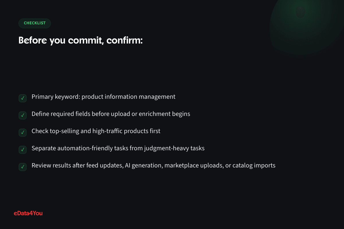 Checklist: product information management