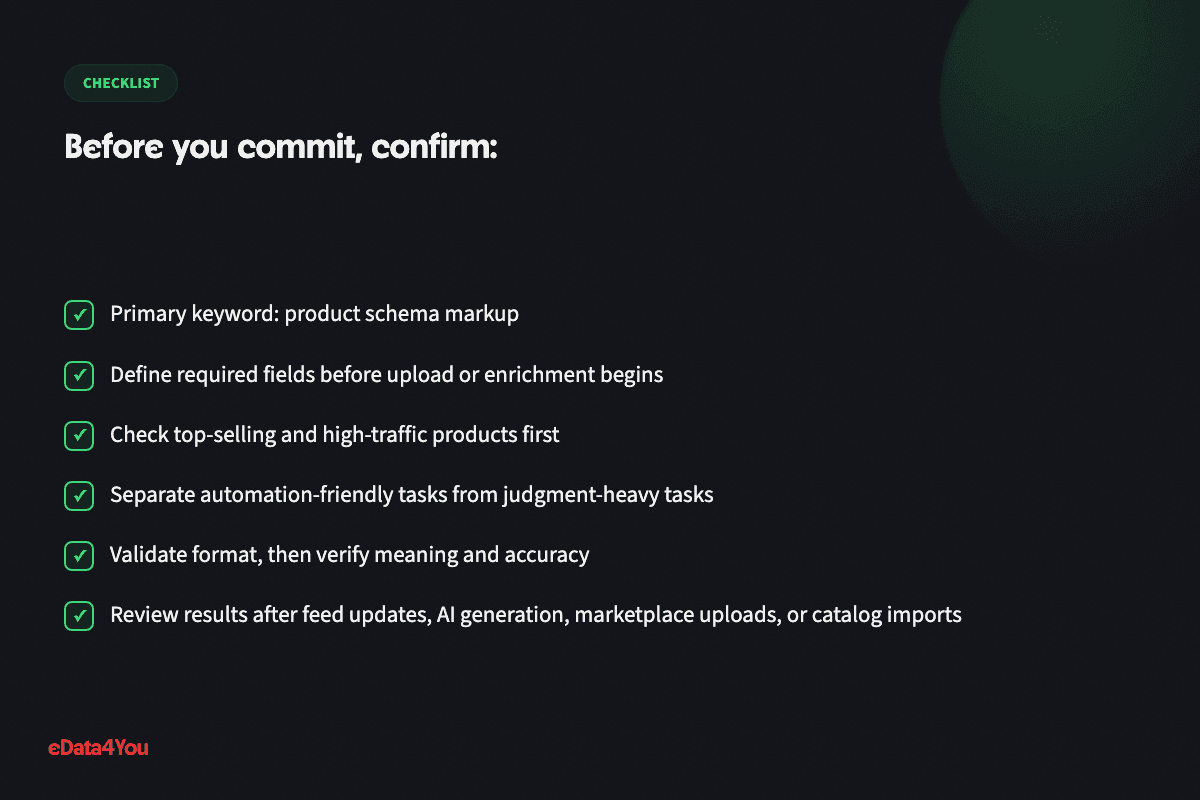 Checklist: product schema markup
