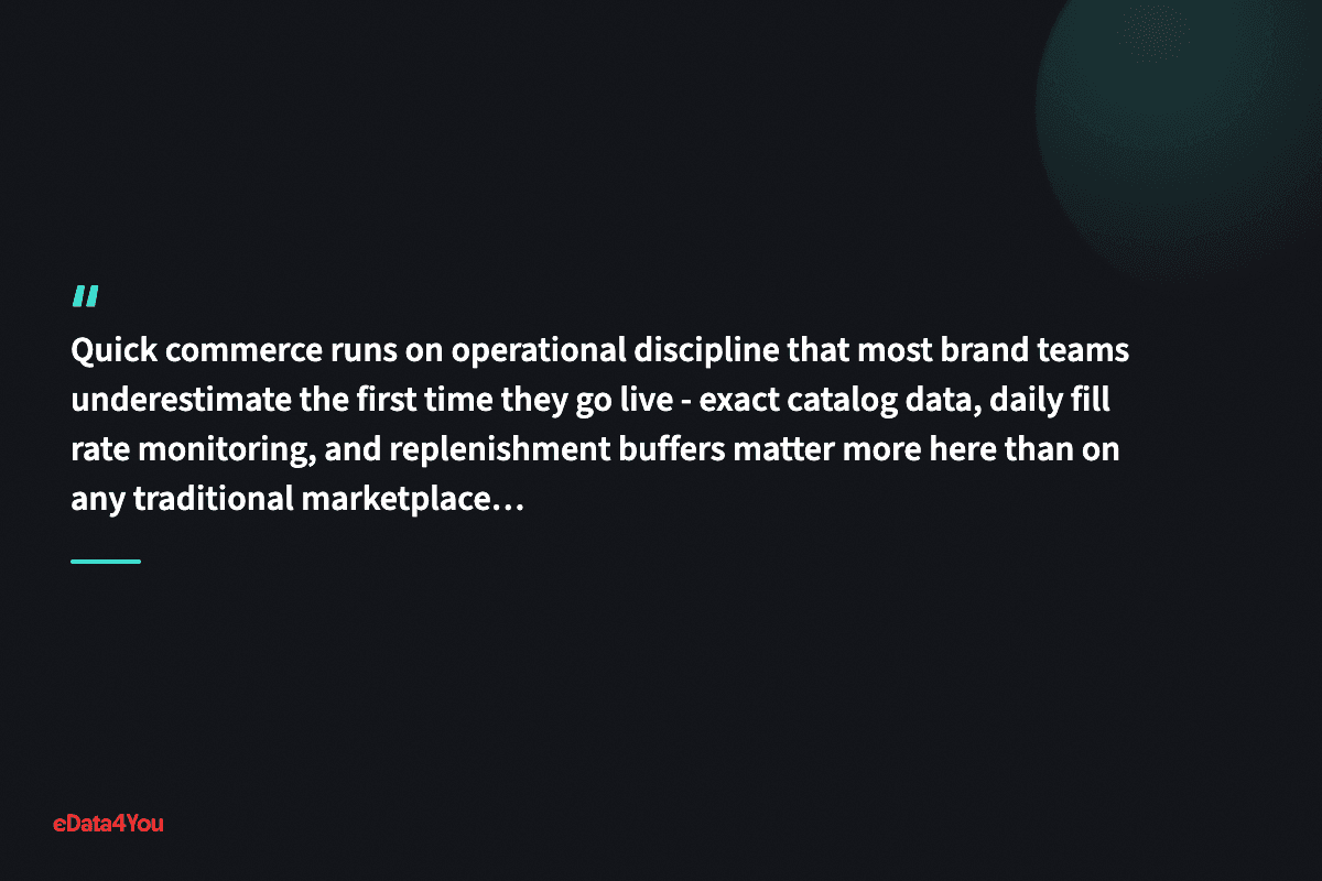 "Quick commerce runs on operational discipline that most brand teams underestimate the first time they go live - exact catalog data, daily…"