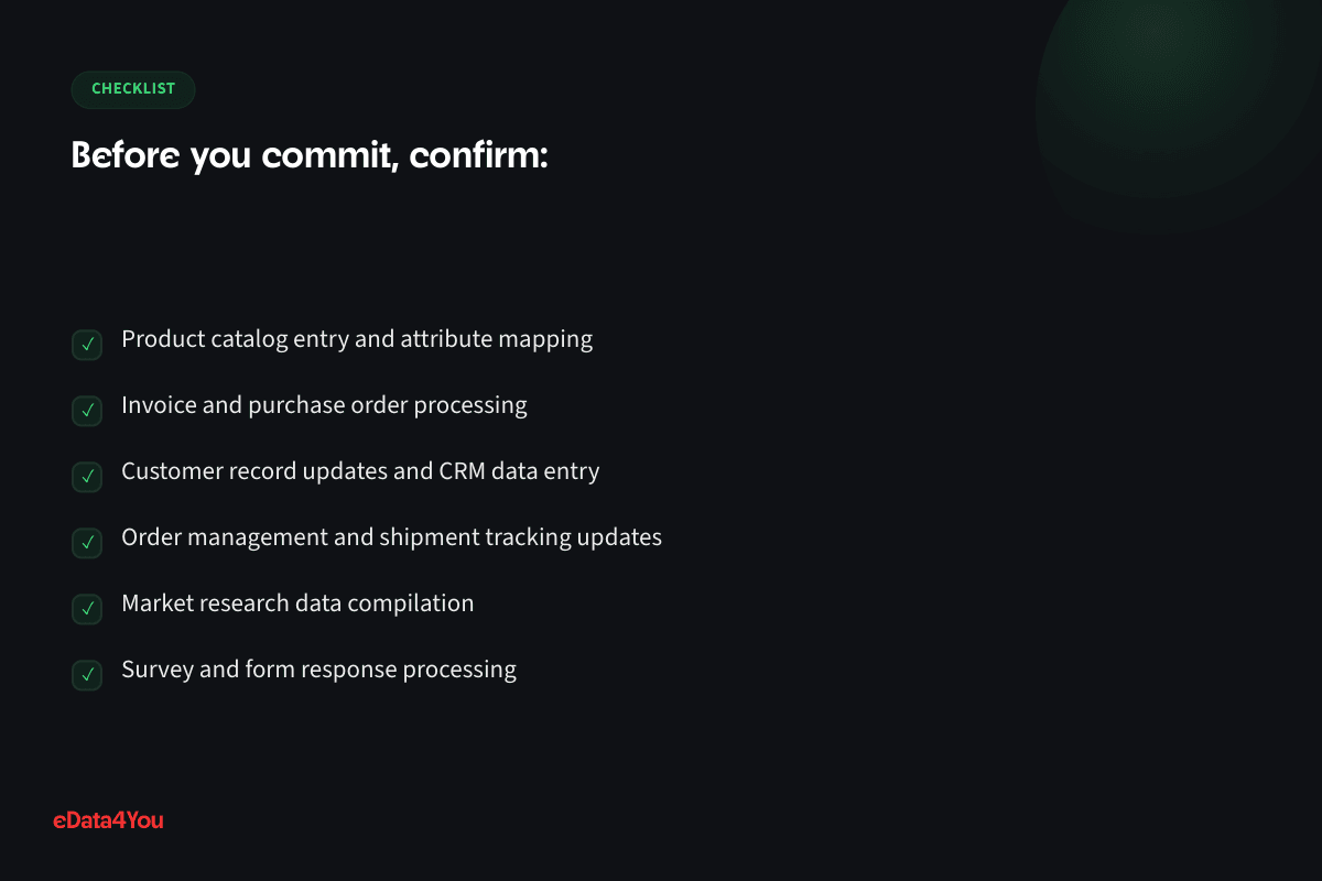 Checklist: Product catalog entry and attribute mapping, and more