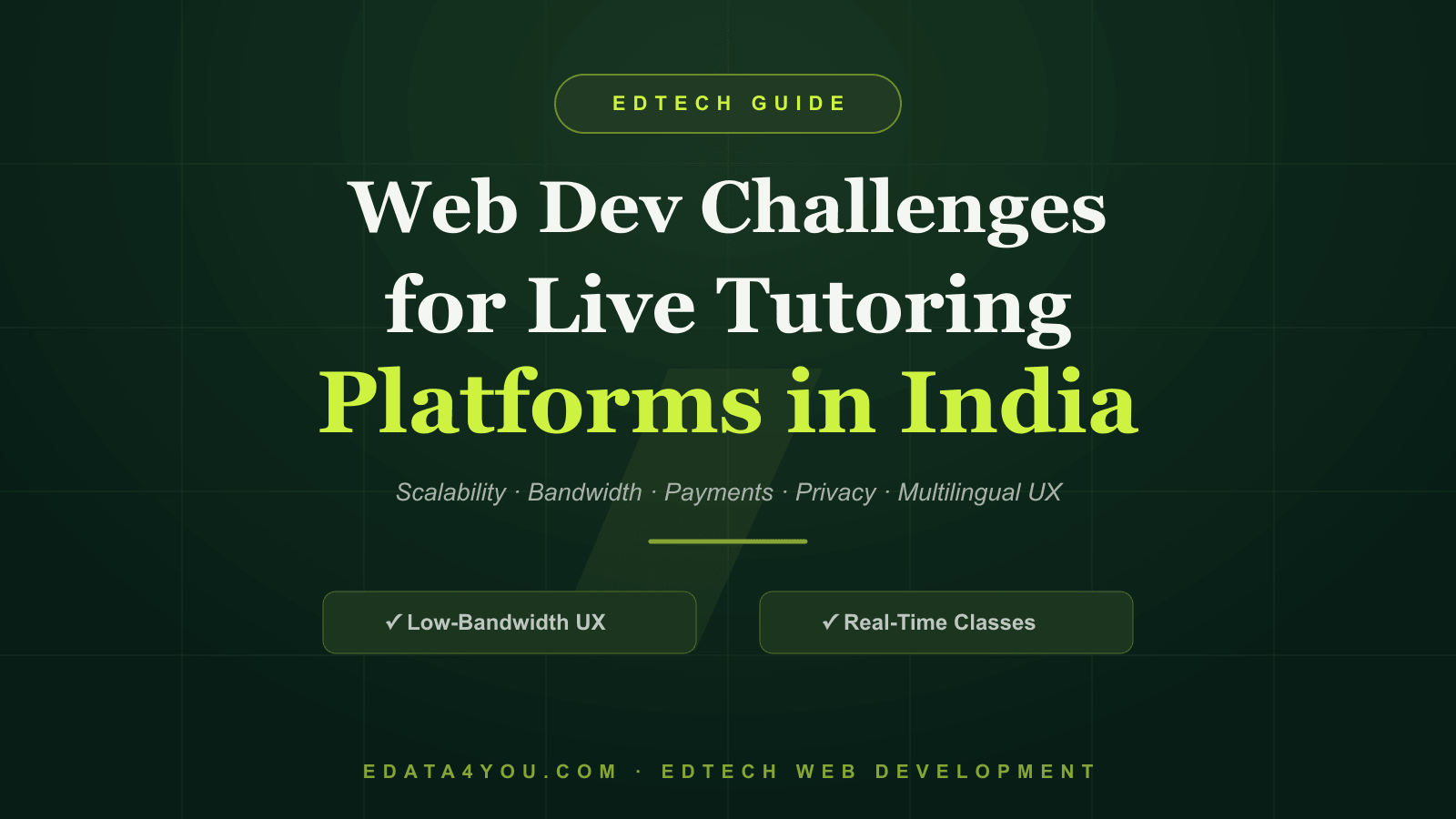 Web Dev Challenges for Live Tutoring Platforms in India and How to Overcome Them