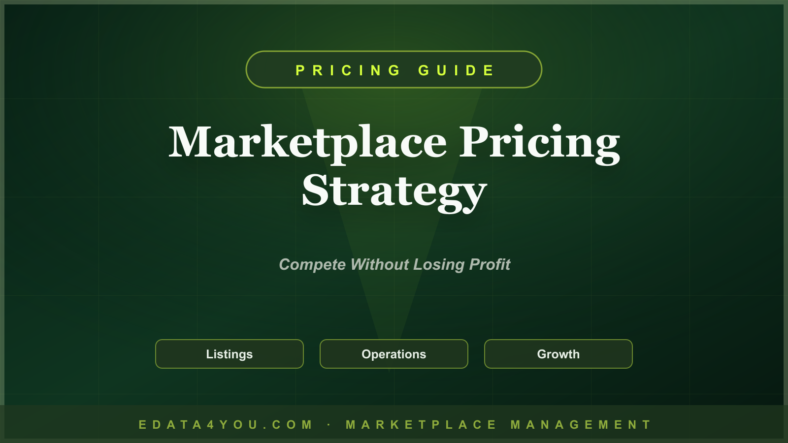 Marketplace Pricing Strategy Guide: Competitive Pricing Without Killing Margins