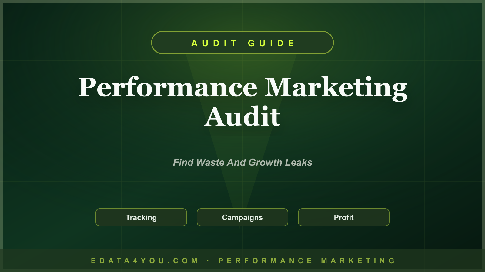 Performance Marketing Audit Guide: How to Find Wasted Spend and Growth Leaks