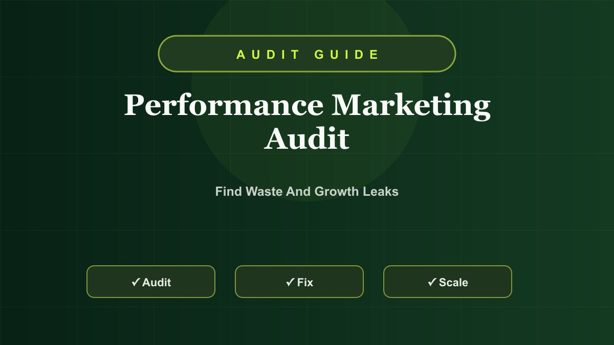 Performance Marketing Audit Guide: How to Find Wasted Spend and Growth Leaks