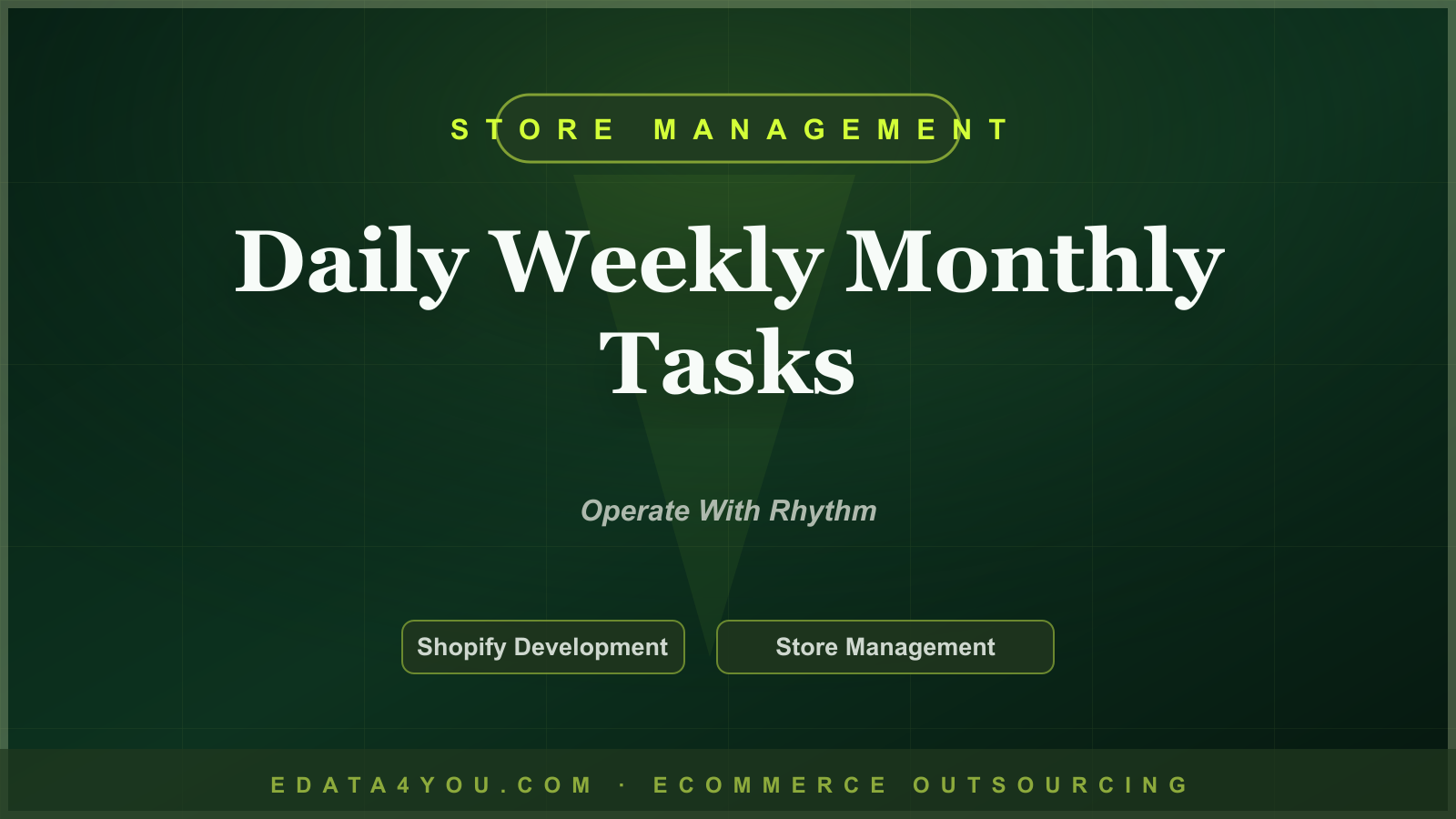Shopify Store Management: Daily, Weekly, and Monthly Tasks
