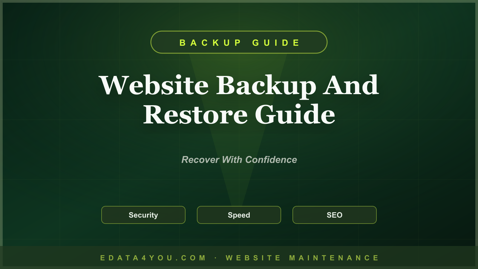 Website Backup and Restore Maintenance Guide: Build a Reliable Recovery Plan