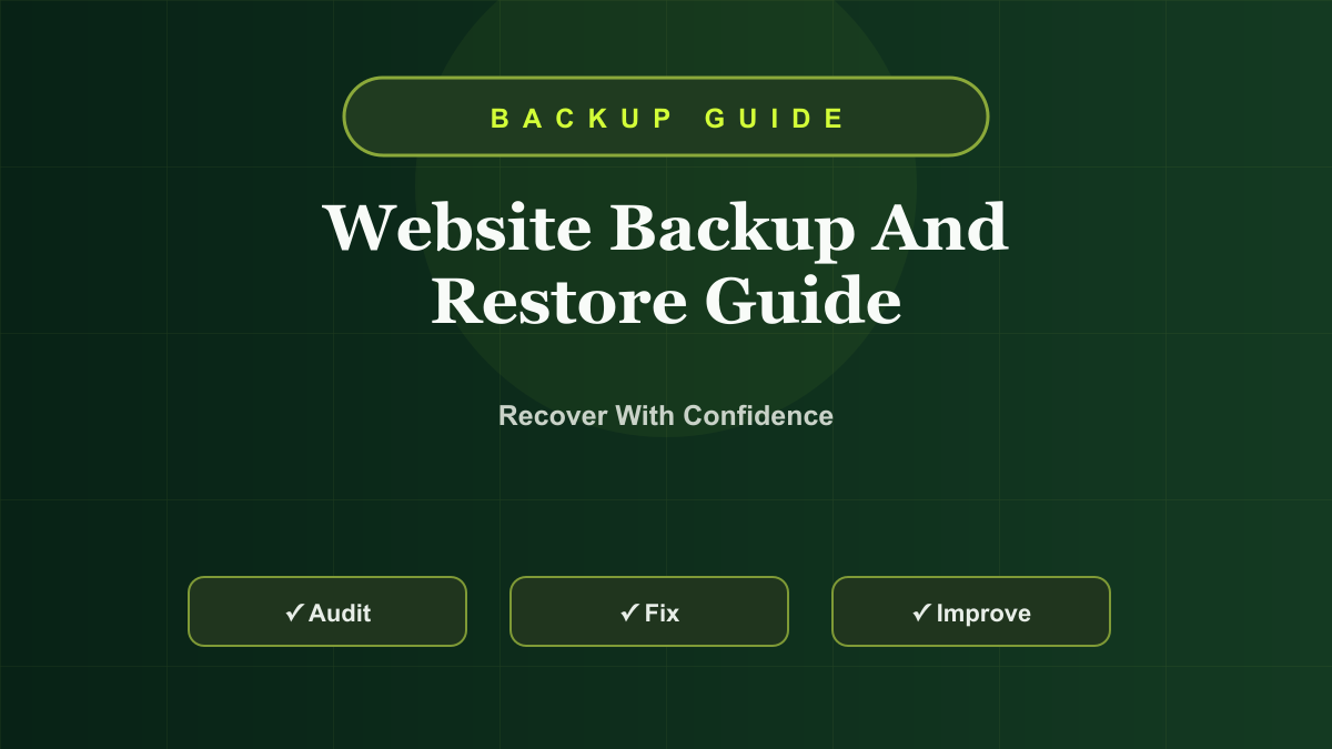 Website Backup and Restore Maintenance Guide: Build a Reliable Recovery Plan