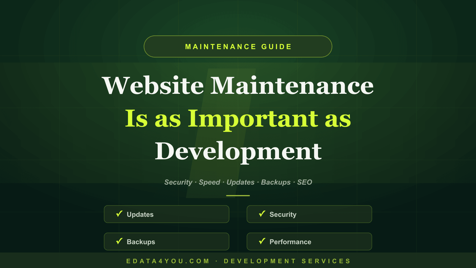 Why Website Maintenance Is as Important as Website Development
